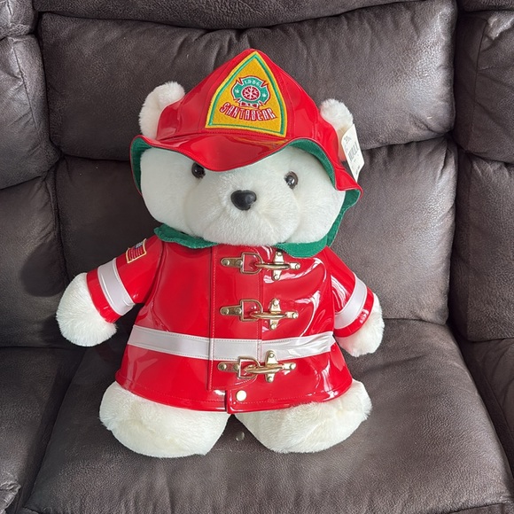 1996 Dayton’s Santa Bear New with Tag Vintage Fireman Stuffed Santa Bear - Picture 7 of 7